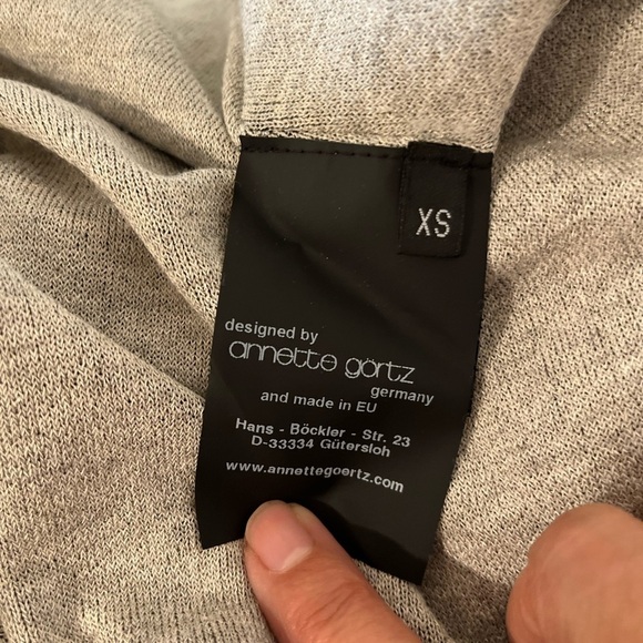 Annette Gortz full zip viscose blend black cream cardigan asymmetrical sweater - Picture 7 of 15